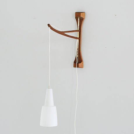 Vägglampa teak & glas