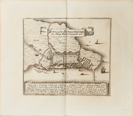 4 grafiska blad, b.la. bataljplanscher Merian