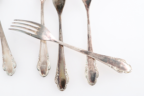 Dessertgafflar silver Haga