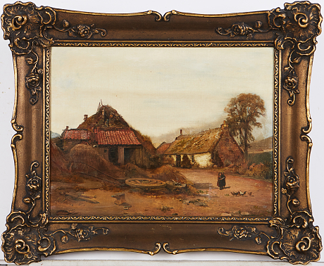 Oidentifierad konstnär oljemålning