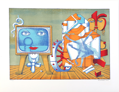 Erik Olson färglitografi