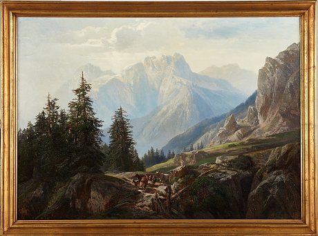 Oidentifierad konstnär oljemålning