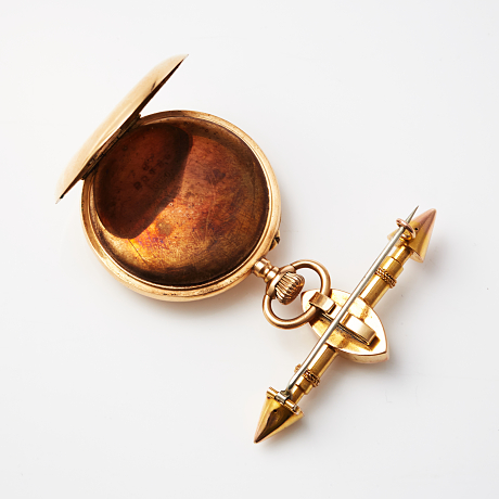 Damfickur broscj 18 k guld