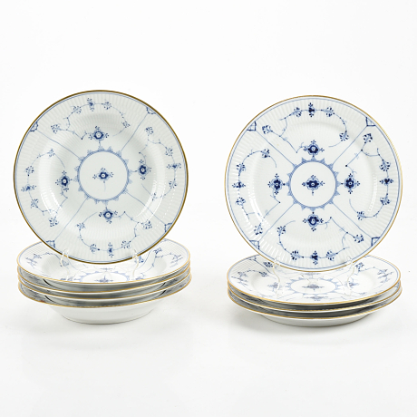 Royal Copenhagen servisdelar Musselmalet Riflet