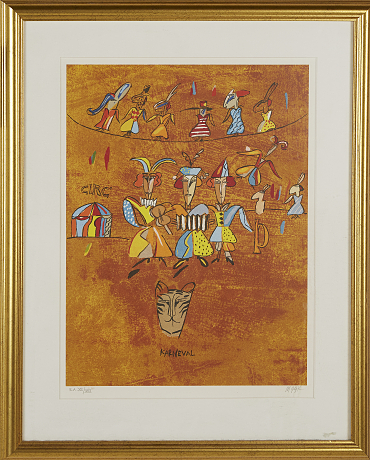 Madeleine Pyk färglitografi 