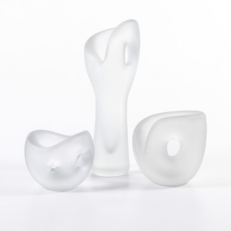 Timo Sarpaneva tre glasskulpturer