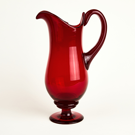 3 kannor Reijmyre rubinrött glas