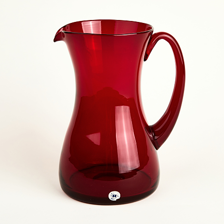 3 kannor Reijmyre rubinrött glas