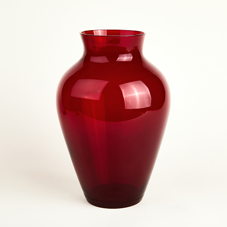 4 delar Reijmyre-föremål, rubinröd glasmassa