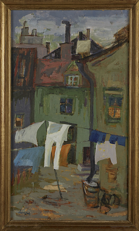 Oidentifierad konstnär oljemålning