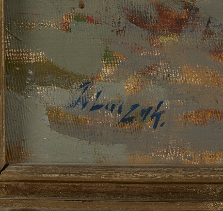 Oidentifierad konstnär oljemålning