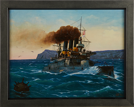 Oidentifierad konstnär oljemålning