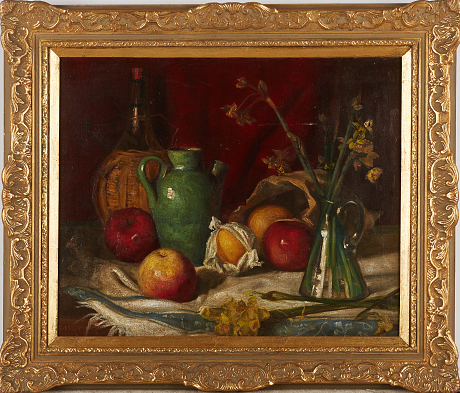 Oidentifierad konstnär oljemålning