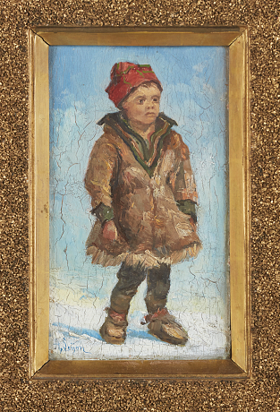 Oidentifierad konstnär oljemålning